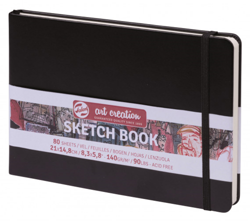 Talens carnet de croquis noir 21x15 cm 140g 80 feuilles pour artistes