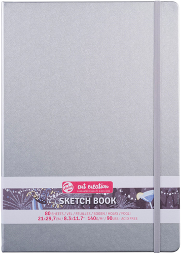 Talens carnet à croquis argent 21x30 cm 140g 80 feuilles A4 rigide