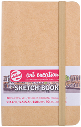 Talens carnet de croquis kraft 9x14 cm couverture rigide 140 g 80 feuilles dessin