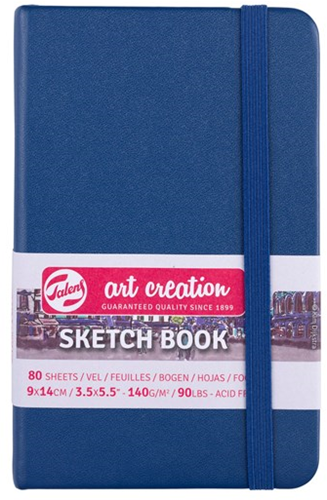 Talens carnet à croquis rigide 9x14 cm 140 g 80 feuilles bleu marine