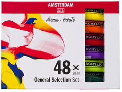 Bruynzeel set peinture acrylique 48 couleurs 20ml Amsterdam