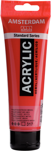 Royal Talens peinture acrylique 120 ml rouge transparent moyen - Amsterdam