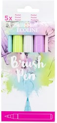 Royal Talens Ecoline set de brush pens pastel 5 pièces pour dessin créatif