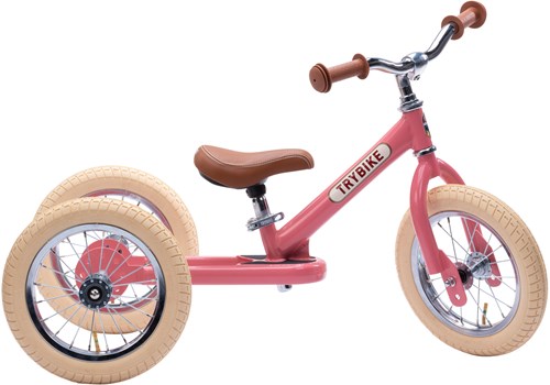 Trybike draisienne 2-en-1 Steel - rose vintage - vélo enfant