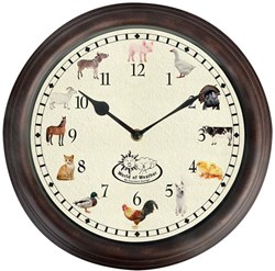 Esschert Design Klok met boerderijdieren