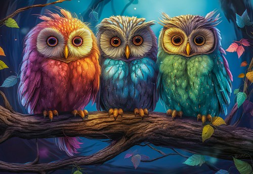 Castorland puzzle hibou - 1000 pièces jouet en carton coloré