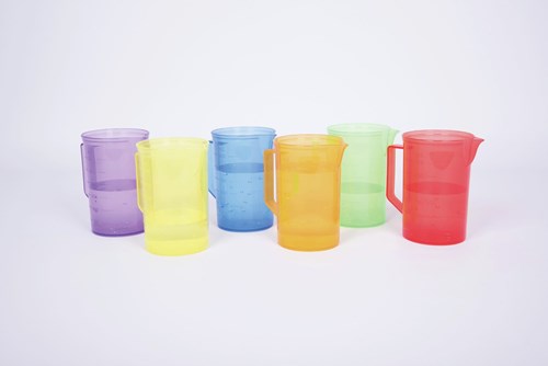 TickiT ensemble de pichets colorés - jouet translucide - 6 pièces