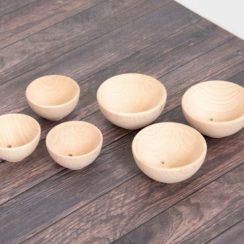 TickiT bols en bois naturel 92 mm - lot de 3 - jouet éducatif-2