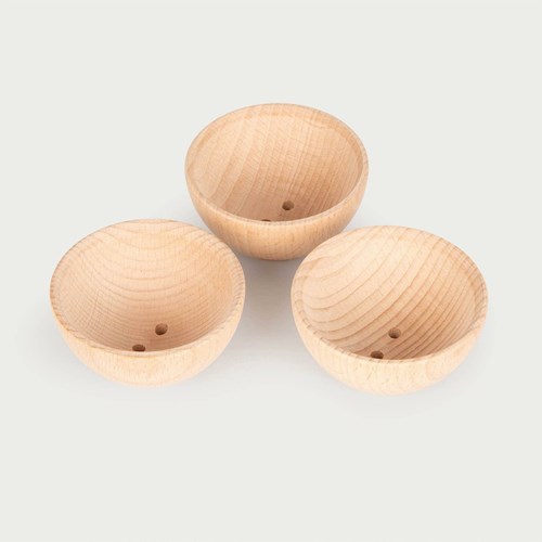 TickiT bols en bois naturel 92 mm - lot de 3 - jouet éducatif-3