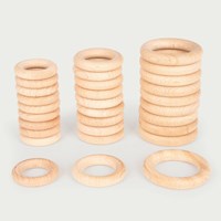 TickiT anneaux en bois jouet éducatif 56 mm - lot de 10