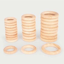TickiT anneaux en bois jouet éducatif 56 mm - lot de 10