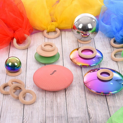 TickiT anneaux en bois jouet éducatif 56 mm - lot de 10-3