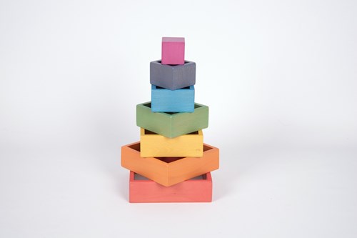 TickiT jouet de construction Rainbow Architect Squares set bois 7 pièces-2