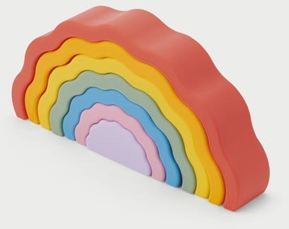 TickiT jouet arc-en-ciel Silisoft Wobbel - set de 7 pièces