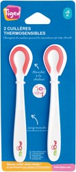 Tigex cuillères bébé sensibles à la chaleur lot de 2 colorées repas sûr