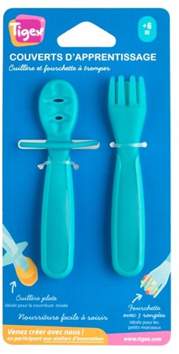 Tigex set de couverts bébé cuillère et fourchette - apprentissage - dès 6 mois-2