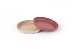 Dantoy TINY Dinnertime bordenset (zand/rood/2-delig)