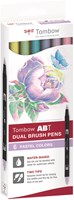 Tombow set de feutres pinceaux couleurs pastel - ABT Dual Brush Pen 6 pièces