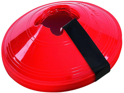 Precision cônes d'entraînement set rouge - 10 pièces - marqueurs sportifs plastique