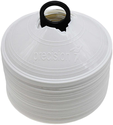 Precision cônes d'entraînement blancs - set de 50 - plastique flexible 20cm