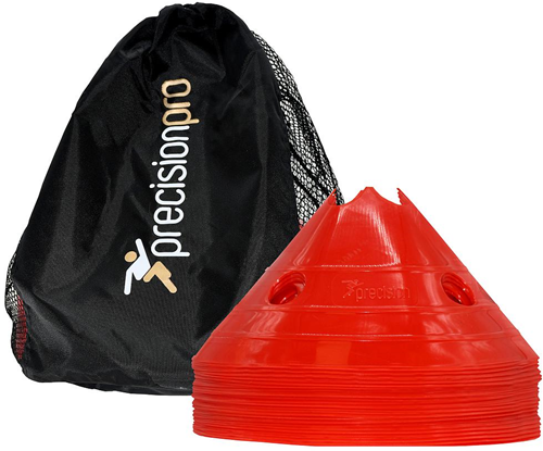 Precision grands cônes d'entraînement rouges - lot de 20 plots pour le sport et le jeu