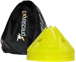 Precision cônes d'entraînement - Cônes de sport jaunes lot de 20 pièces