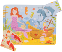 BigJigs puzzle en bois sirène - jouet éducatif 6 pièces-2