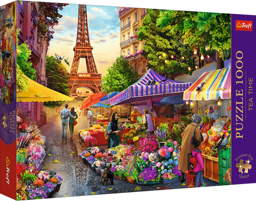 Trefl puzzle 1000 pièces - Premium Plus Tea Time Flower Market Paris