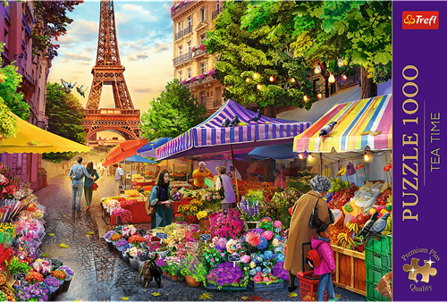 Trefl puzzle 1000 pièces - Premium Plus Tea Time Flower Market Paris-2