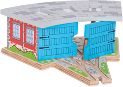 BigJigs remise en bois pour 3 trains - accessoire jouet