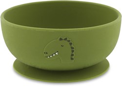 Trixie bol en silicone avec ventouse - vaisselle bébé Mr. Dino vert