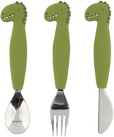 Trixie vaisselle enfant en silicone set repas 3 pièces Mr. Dino multicolore