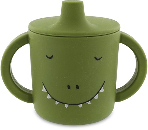 Trixie gobelet d'apprentissage silicone vert Mr. Dino - tasse anti-fuite bébé