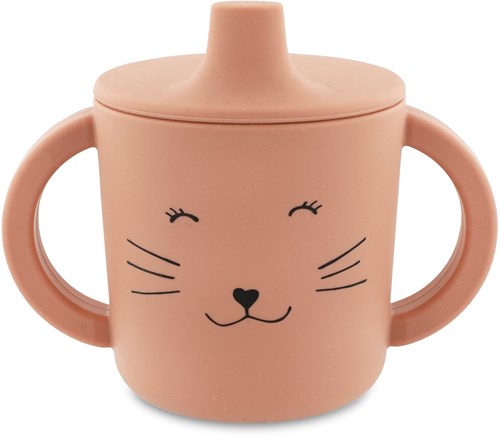 Trixie gobelet à bec en silicone rose Mrs. Cat - tasse anti-fuite bébé