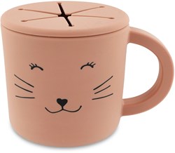 Trixie gobelet à goûter en silicone Mrs. Cat - gobelet rose pour bébés