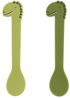 Trixie cuillère en silicone pour enfants 2-pack Mr. Dino - colorée et sûre