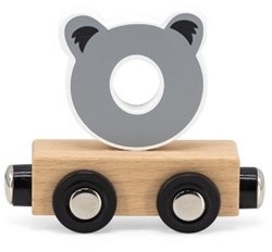 Tryco train de lettres en bois jouet - Lettre O - wagon magnétique coloré