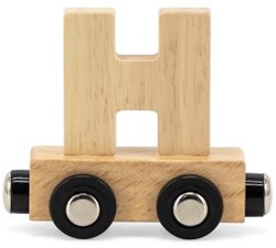 Tryco wagon lettre train en bois H - train jouet en bois naturel