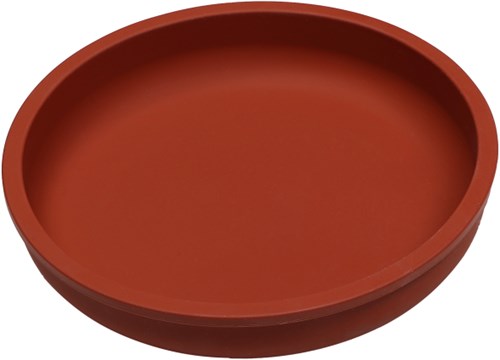 Tryco assiette enfant silicone ronde dark rust - passe au lave-vaisselle