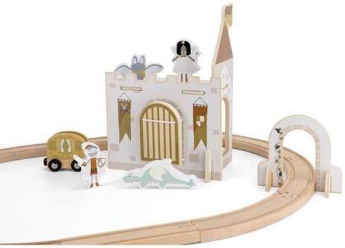 Tryco ensemble d'extension de circuit de train en bois - jouet fantastique pour enfants-2