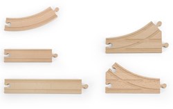 Tryco extension de rails en bois pour circuit de train - set d'extension pour plus de jeu