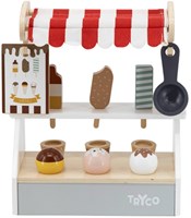 Tryco chariot à glace en bois jouet - jeu d'imitation dès 18 mois