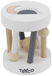 Tryco hochet en bois roller - jouet bébé avec son et motricité