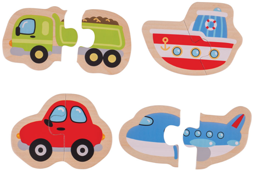 Bigjigs Puzzle à deux pièces (Transport)-2