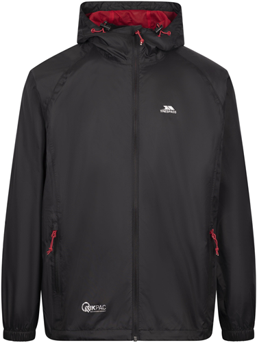 Trespass veste imperméable Qikpac - noir/rouge - large - veste de sport