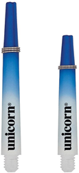 Unicorn shafts de fléchettes Gripper 3 Two-Tone Small Thread bleu-blanc court