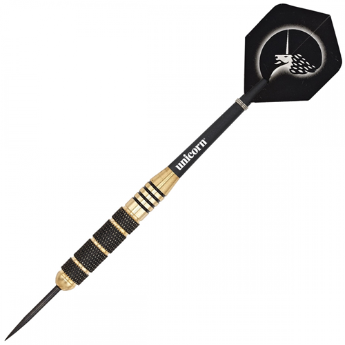 Unicorn fléchettes à pointe acier Core Plus Win Brass 27g noir-or