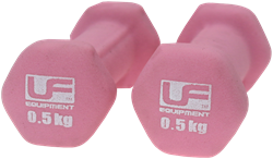 Urban Fitness Hex Dumbbells - Neoprene Covered (Pair) Pink - 0.5kg 