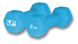 Urban Fitness haltères néoprène hex bleu - 2 x 2kg - set fitness
