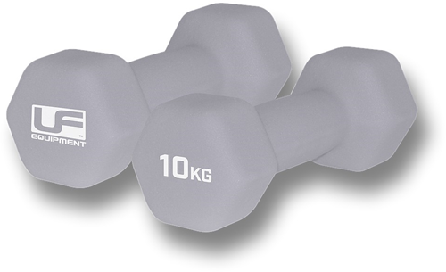 Urban Fitness haltères hex néoprène argent - set fitness 2 x 10kg